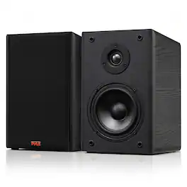 Pyle - 5.25” 2-Way HiFi Home Theater Wired Bookshelf Speakers with Wall Mount Brackets - Black