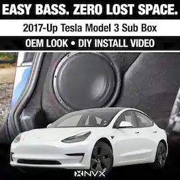 NVX - 2017-2022 Tesla Model 3 BOOST Box - 350W RMS Custom-Fit Loaded Single 10" Sealed Subwoofer Enclosure - Black