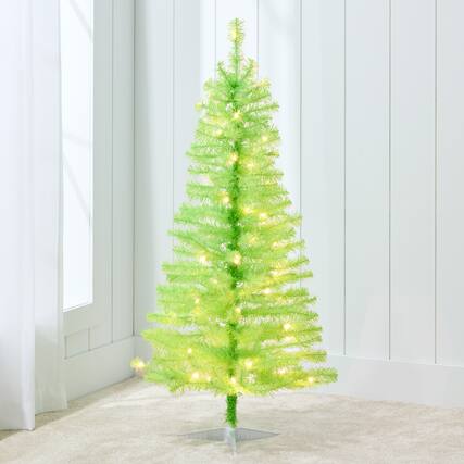 Front. Best Choice Products - Best Choice Products 4ft Pre-lit Colored Christmas Tree, Artificial Tree Holiday Decor w/ LED Lights -Lime Green - Lime Green.