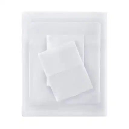 Front. Gracie Mills - Gracie Mills Atlas All-Season Cotton Blend Jersey Knit Sheet Set - White.