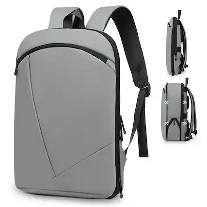 Front. Unique Bargains - Slim Expandable TSA Business Bag for Men, 16" Laptop Compartment, 15L-25L, Lightweight Work Office - Grey.