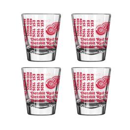 Logo Brands - Detroit Red Wings 4-Pack 2oz. Shot Glass Set - Multicolor