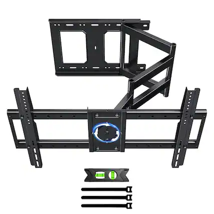 Front. Dazzed Corner - Long Arm TV Wall Mount for 37–75 in. TVs, 36.4 in. Extension, Max VESA 600x400mm - Black.