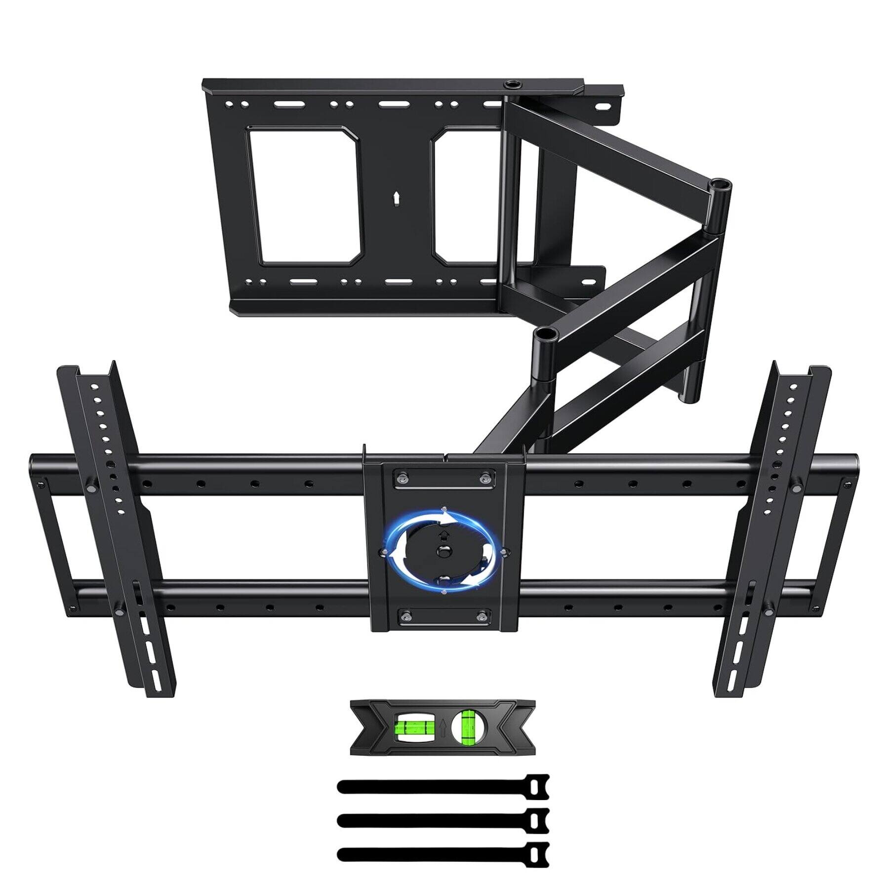 Front. Dazzed Corner - Long Arm TV Wall Mount for 37–75 in. TVs, 36.4 in. Extension, Max VESA 600x400mm - Black.