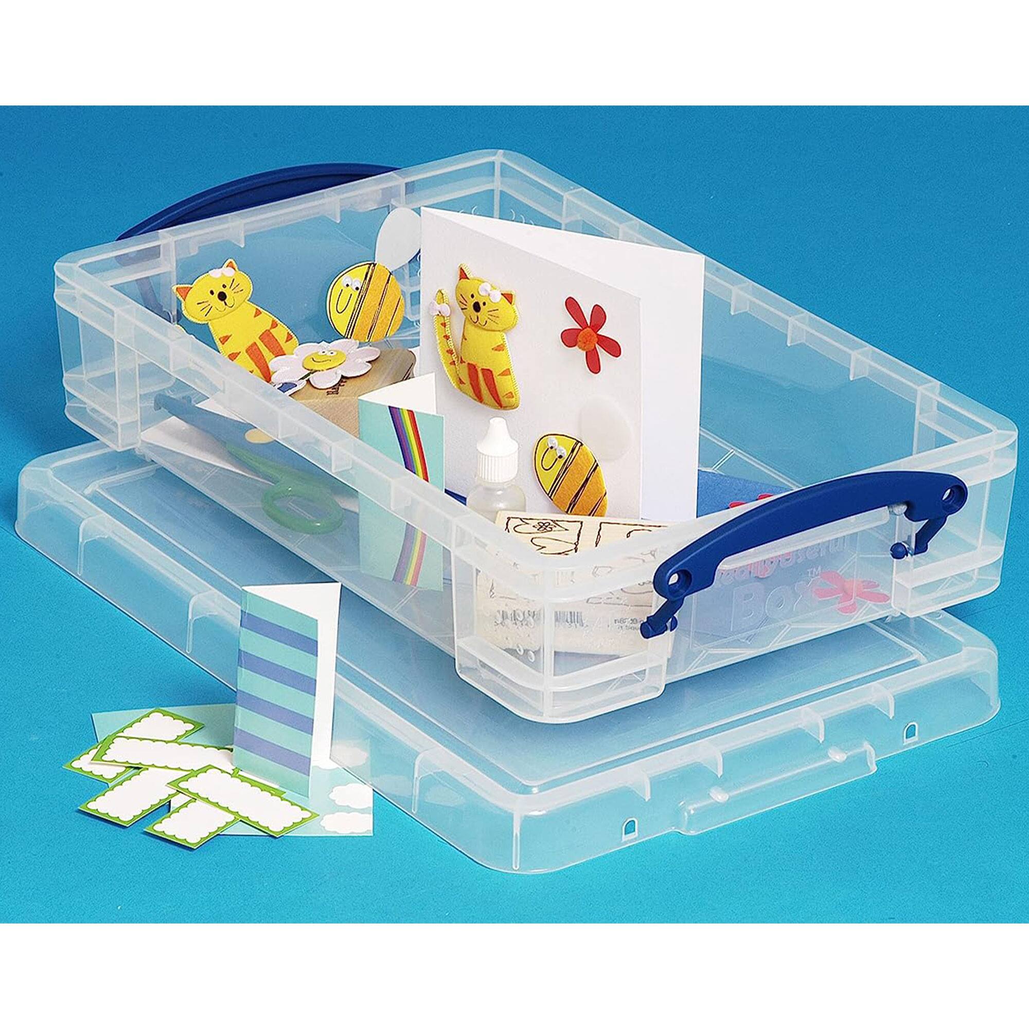 Alt View 5. Really Useful Box - Really Useful Box 4L Storage Container with Lid and Clip Lock Handles, (10 Pack) - Clear.