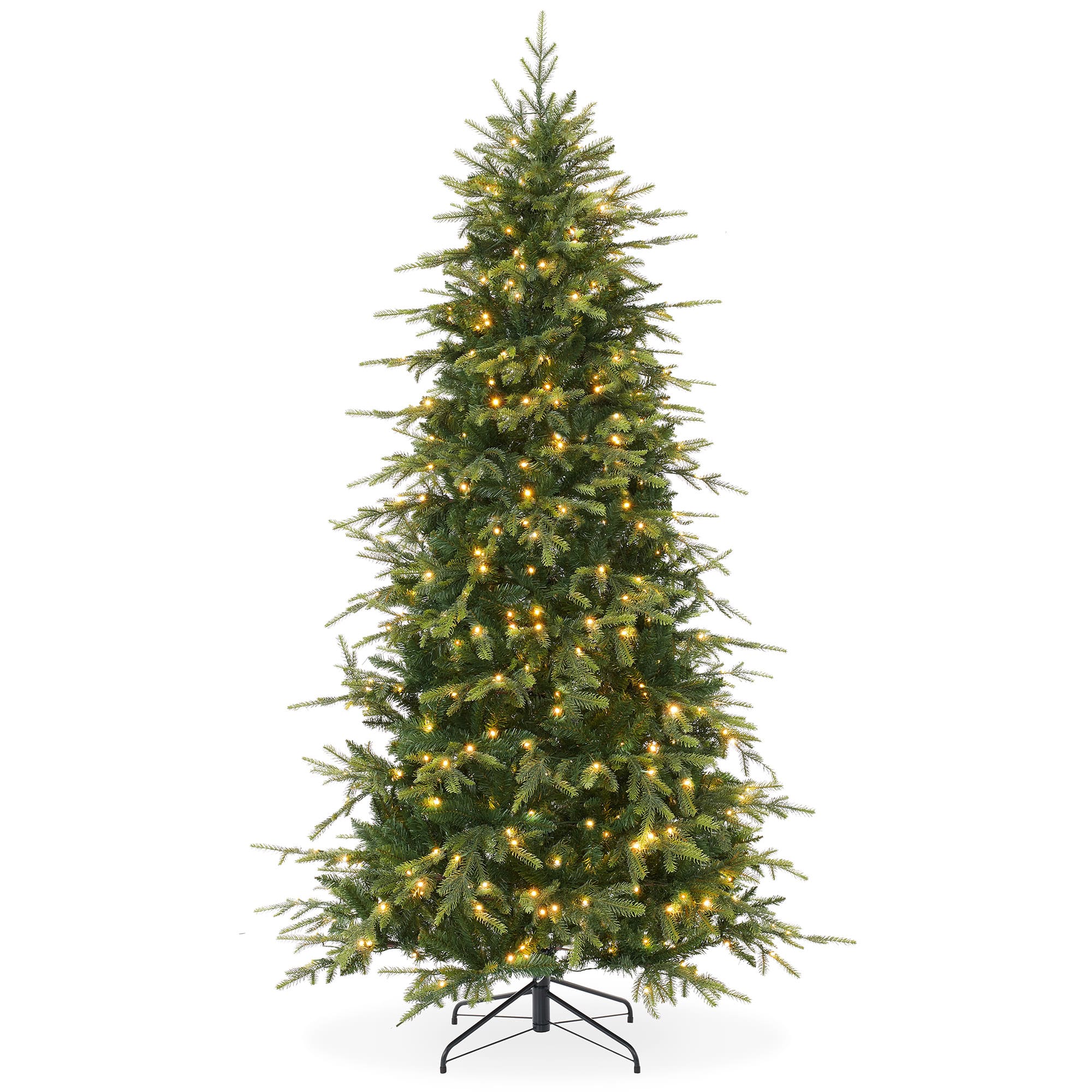 Casafield - Pre-Lit Slim Aspen Fir Artificial Holiday Christmas Tree with Stand - Green