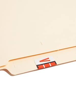 Alt View 1. Smead - BCCR Labels File Folder Label, V, Dark Orange, 500 Labels/Pack - Orange.