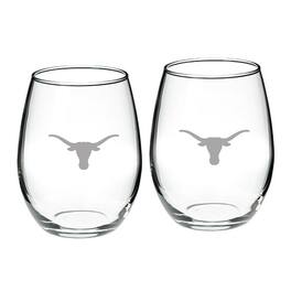 Jardine - Texas Longhorns 21oz. 2-Piece Stemless Wine Glass Set - Multicolor