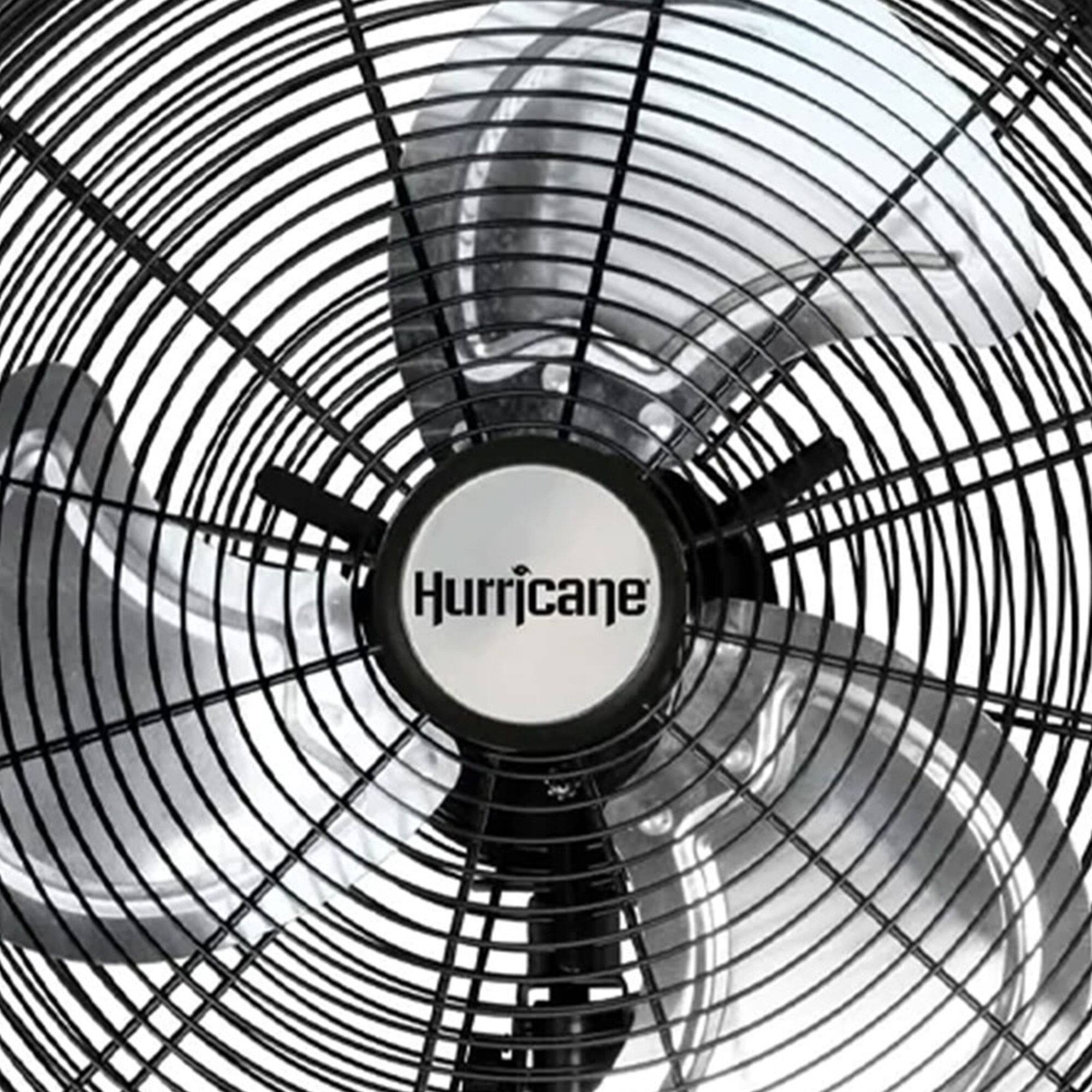 Alt View 6. Hurricane - Hurricane 16 Inch Pro High Velocity Oscillating Metal Wall Mount Fan, Black - Black.
