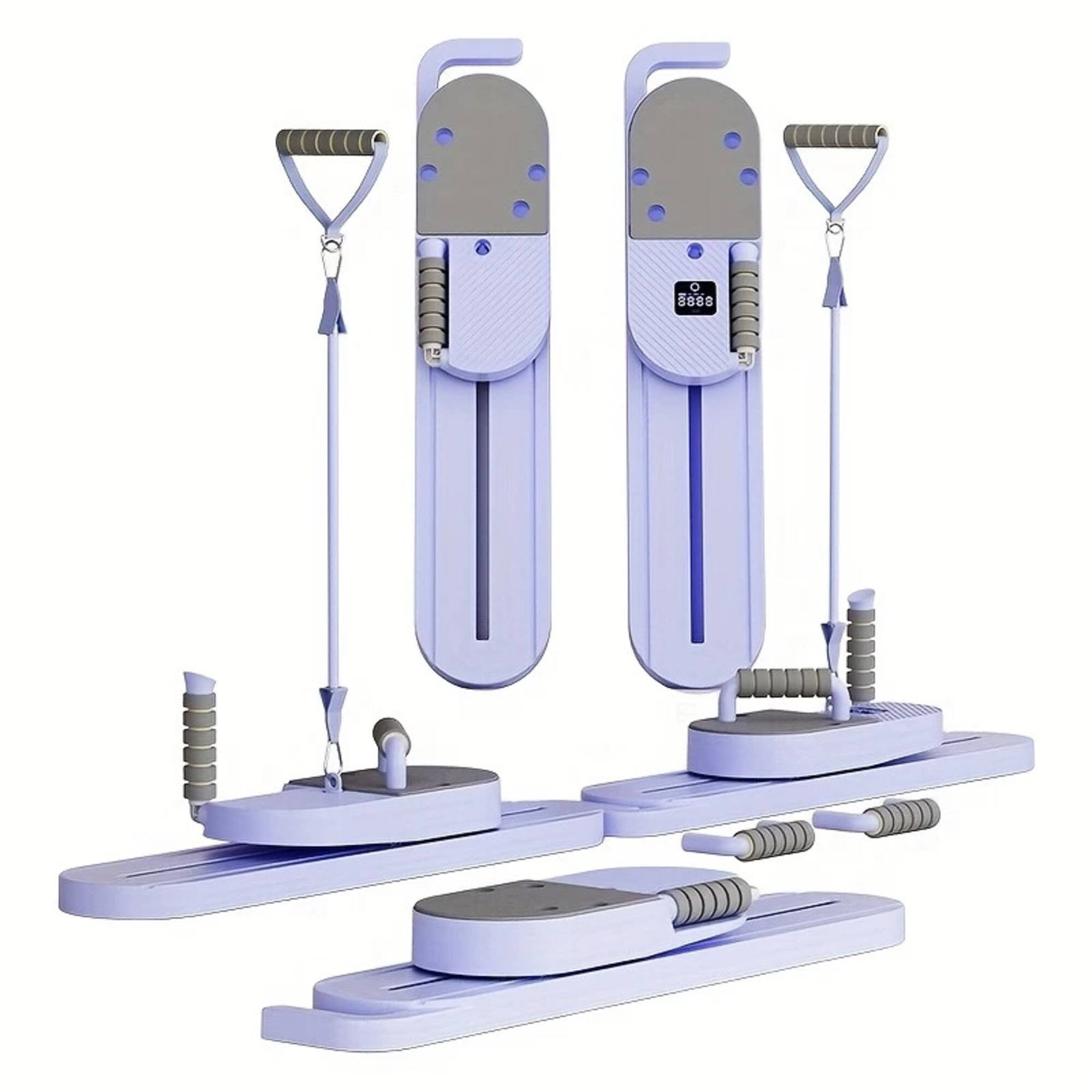 Angle. We Growing - Split Pilates balance board, 40+ exercise movements, multifunctional fitness tool, (abdominal board, ski machine, plank - MATTE BLUE.