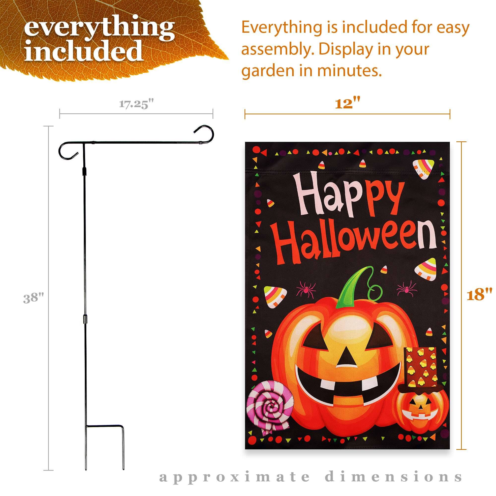 everything included

Everything is included for easy assembly. Display in your garden in minutes.

17.25"
12"
38"
Happy Halloween 18"
approximate dimensions