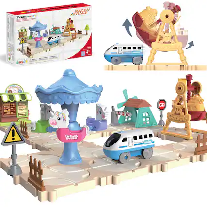 Picasso 0.00 I M - RACES TRACK M: ! ! T i S 5 2 . 1 to - - A I - 74 I 1 Highspeed trains Corsair Penk-ceok hos P! - dbpy Un CornS are Real! II Nigh Highspeed trains GO 3 Corsair
Picasso RACE TRACK
74 pcs
STEAM
ADVENTURE
HIGH SPEED TRAINS
Corsair
Unicorns are real!