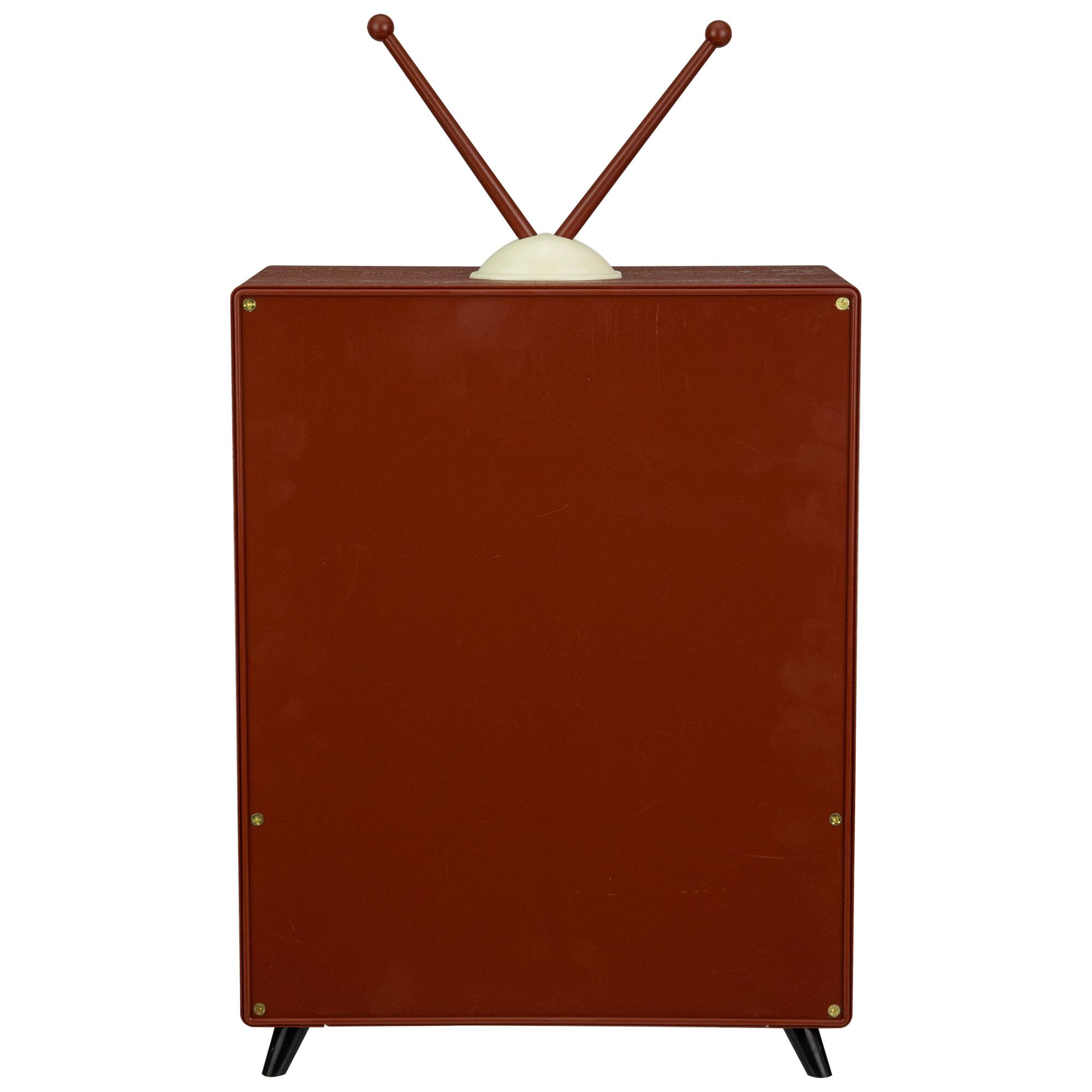 Alt View 6. Northlight - LED Lighted Musical Snowing Reindeer TV Set Christmas Decoration - 12" - Brown.