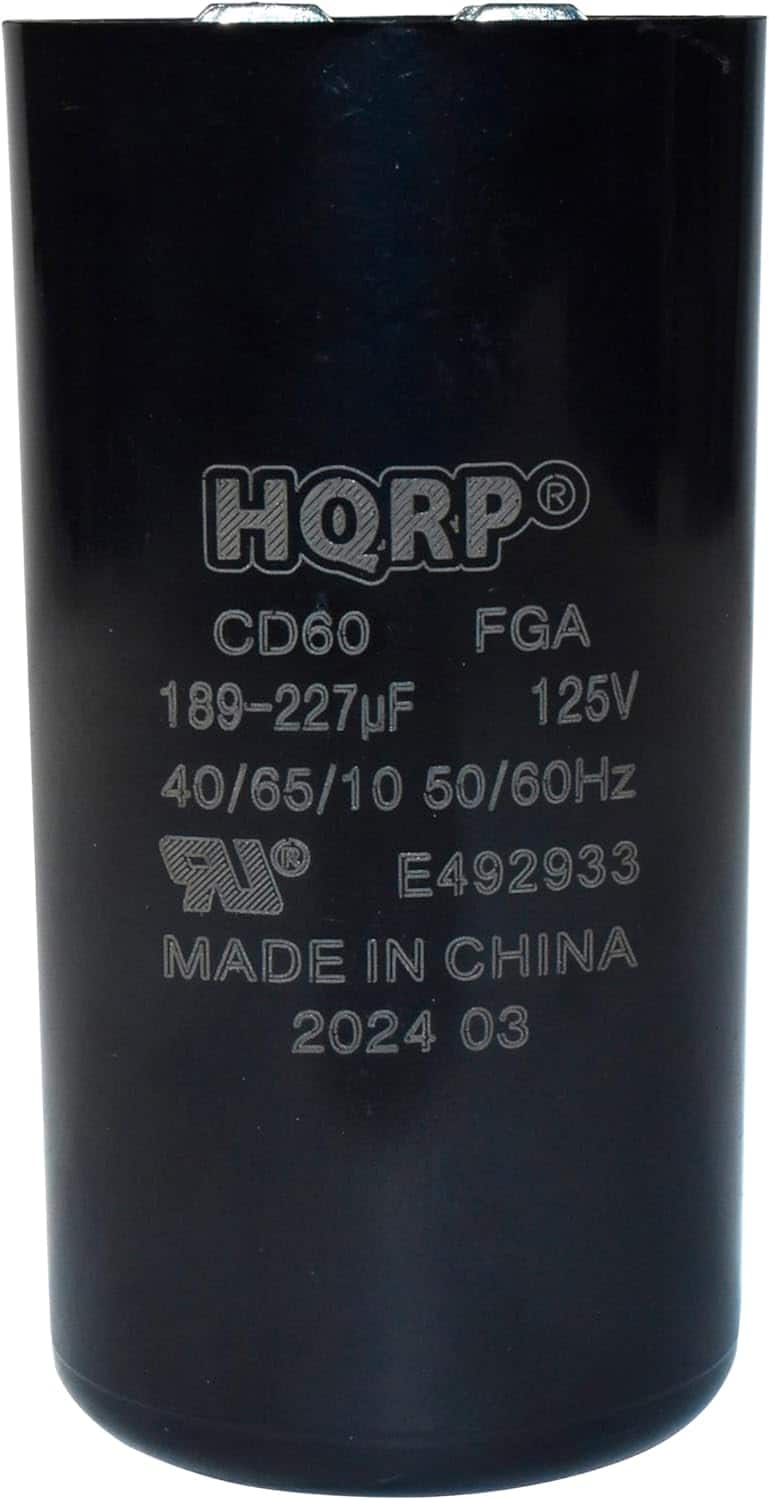 HQRP - 189-227uf 125V Start Capacitor for AC Electric Motor Start HVAC Blower Compressor Pump 189-227MFD CD60