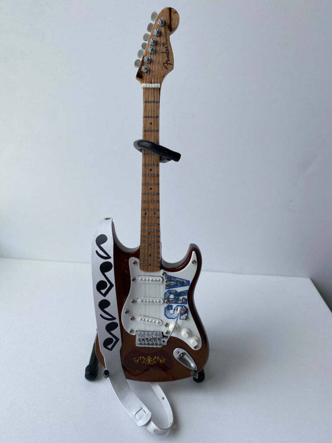 Axe Heaven - Stevie Ray Vaughan SRV Musical Note White Mini Guitar Strap Replcia GS-008 - COLLECTABLES - Multicolor