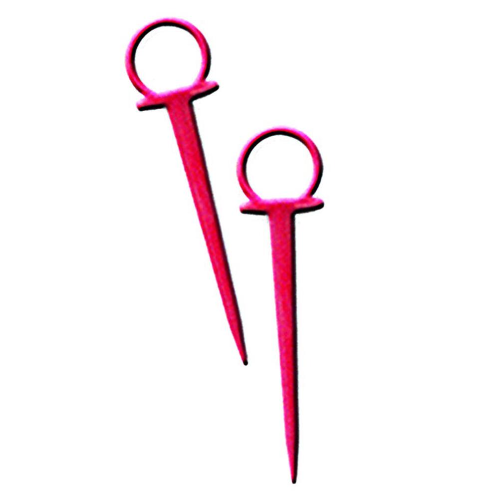 Front. DeWitt - DeWitt Company UV-Treated Durable Plastic Outdoor Re-Pin Anchors, Red, 300 Count - Brown.