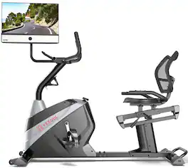 Yesoul - J1 PLUS Recumbent Bike w/ 21.5" HD screen, 360° rotation. Multimedia casting, immersive audio, 6W speakers - Black