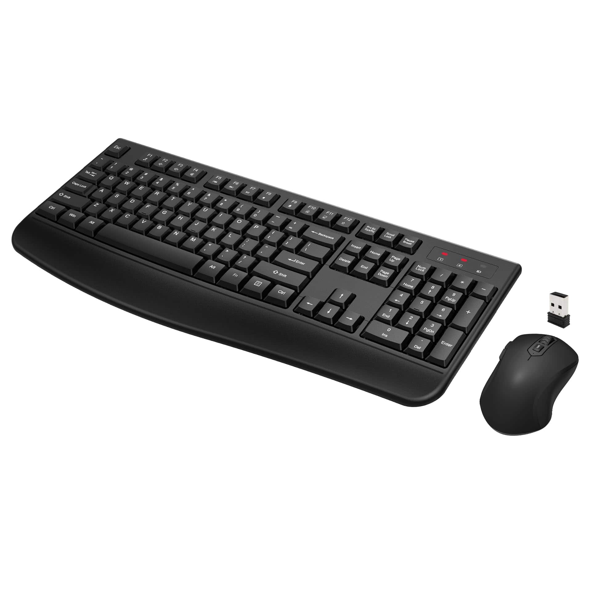 Earthley Blooms - Wireless And Mouse Combo Full sized 2.4ghz With Comfortable Palm Rest Optical For Windows Os - Wireless - Black
