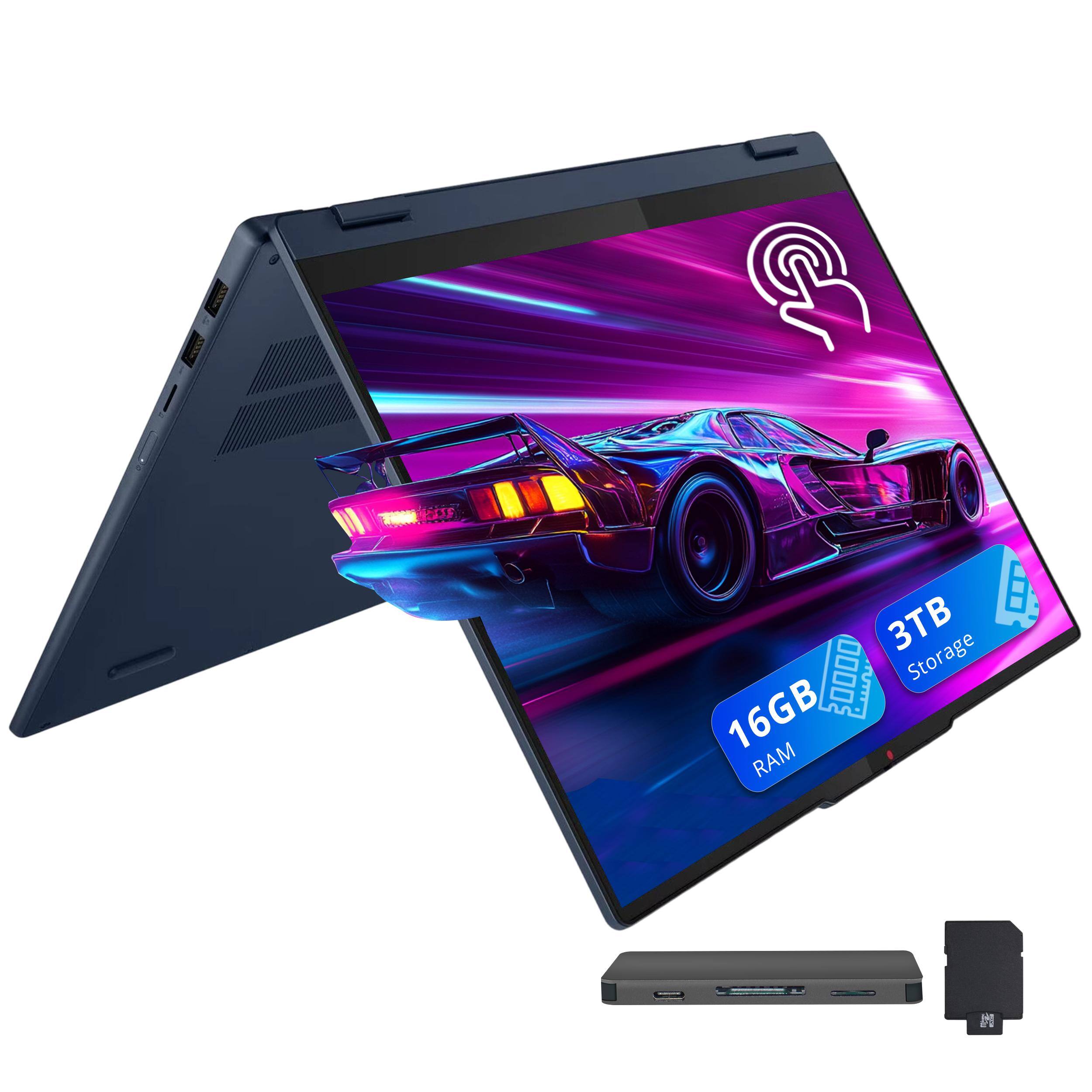 Lenovo - Ideapad 5 16" WUXGA Touchscreen 2-in-1 Laptop,AMD Ryzen AI 5 340,16GB RAM,2TB SSD+160GB Dock Set,Win 11 - Blue