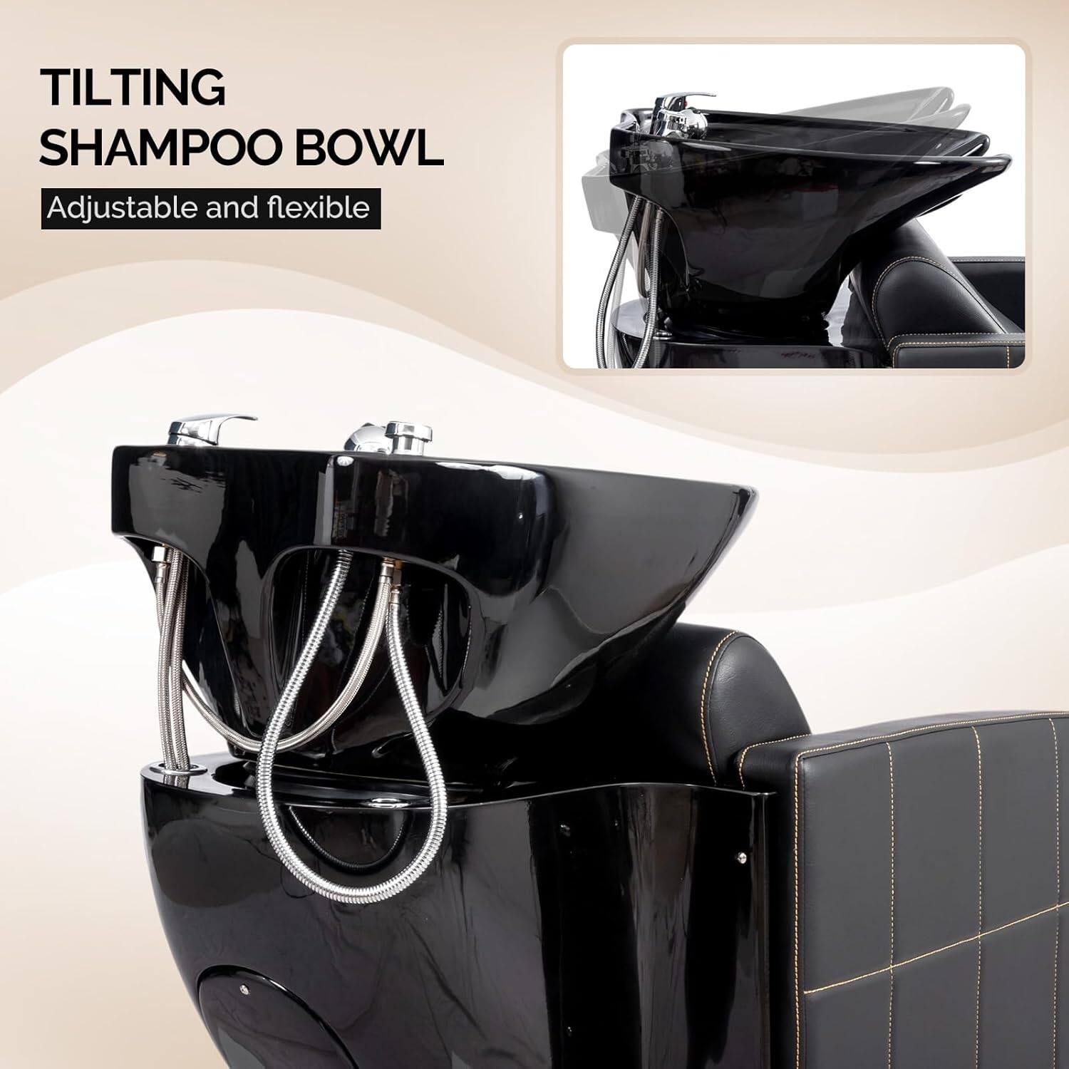 TILTING SHAMPOO BOWL  
Adjustable and flexible
