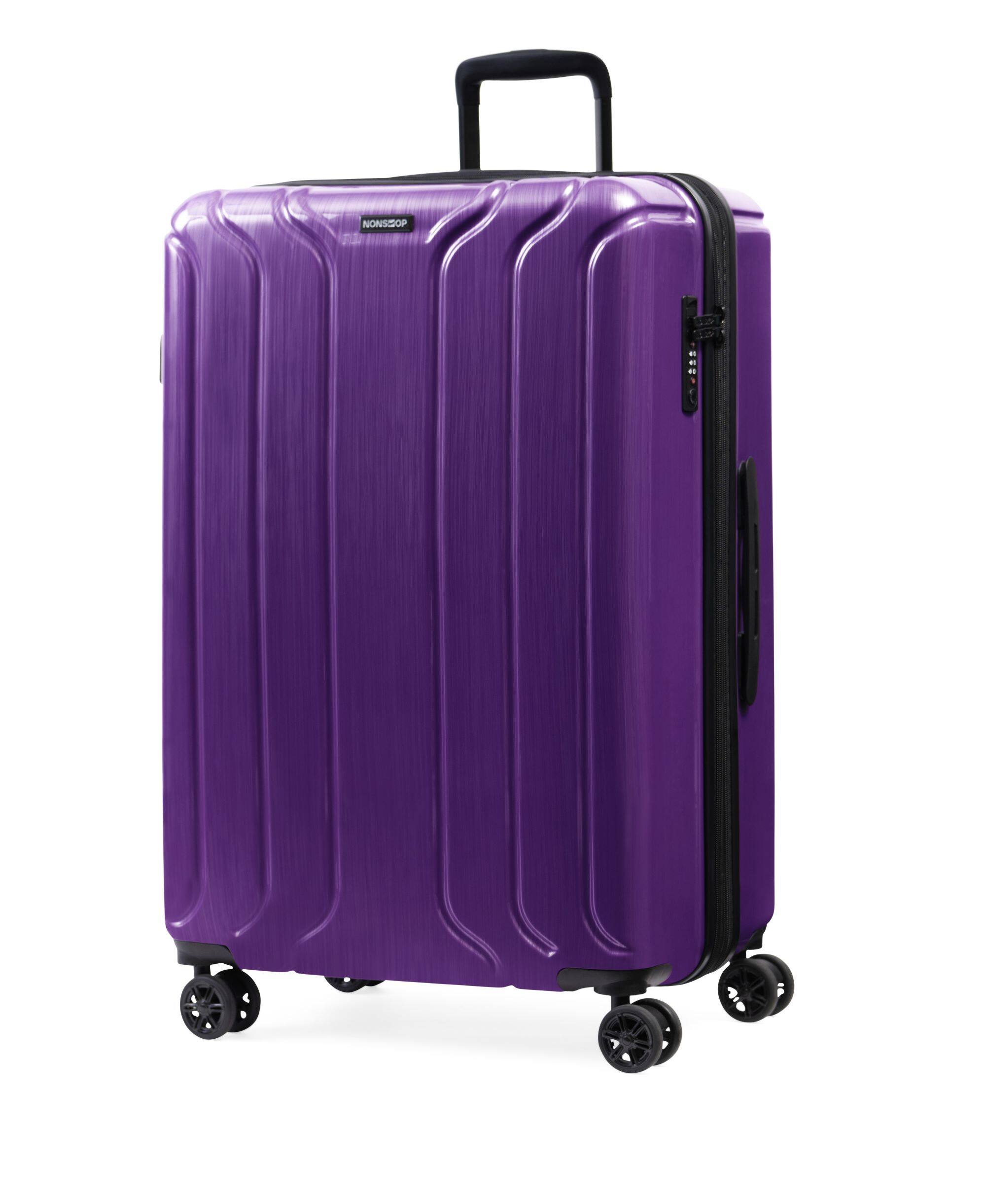 Alt View 3. Nonstop - New York Elite 3 Piece (20"/24"/28") Luggage Set With Powerbank & 3 Packing Cubes - Purple.