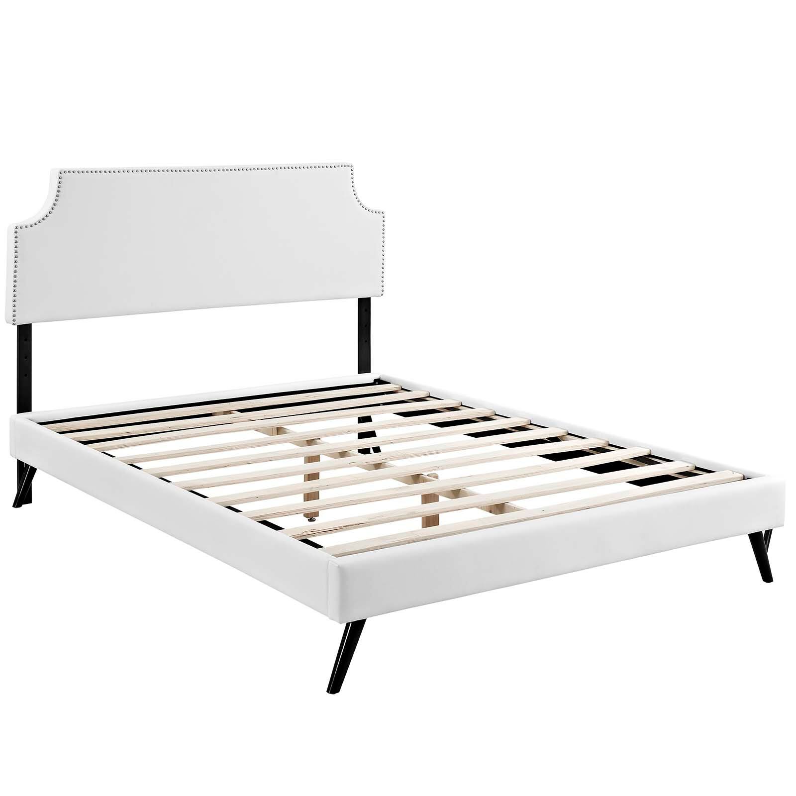 Left. Modway - Reign Performance Velvet Twin Platform Bed Frame - Red.