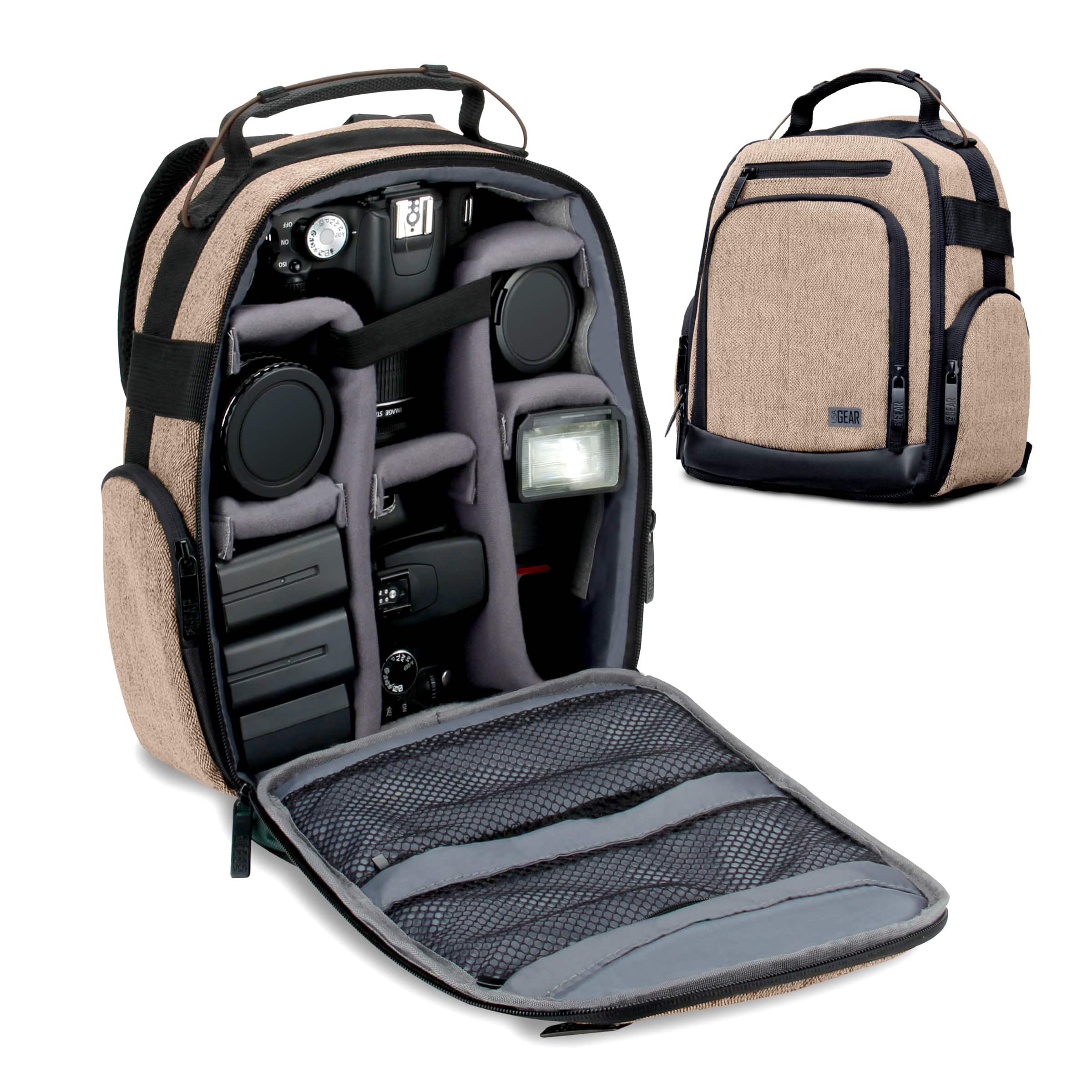 USA Gear - Camera Backpack with Customizable Interior Storage and Weather Resistant Bottom