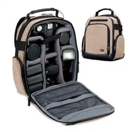 Front. USA Gear - Camera Backpack with Customizable Interior Storage and Weather Resistant Bottom.