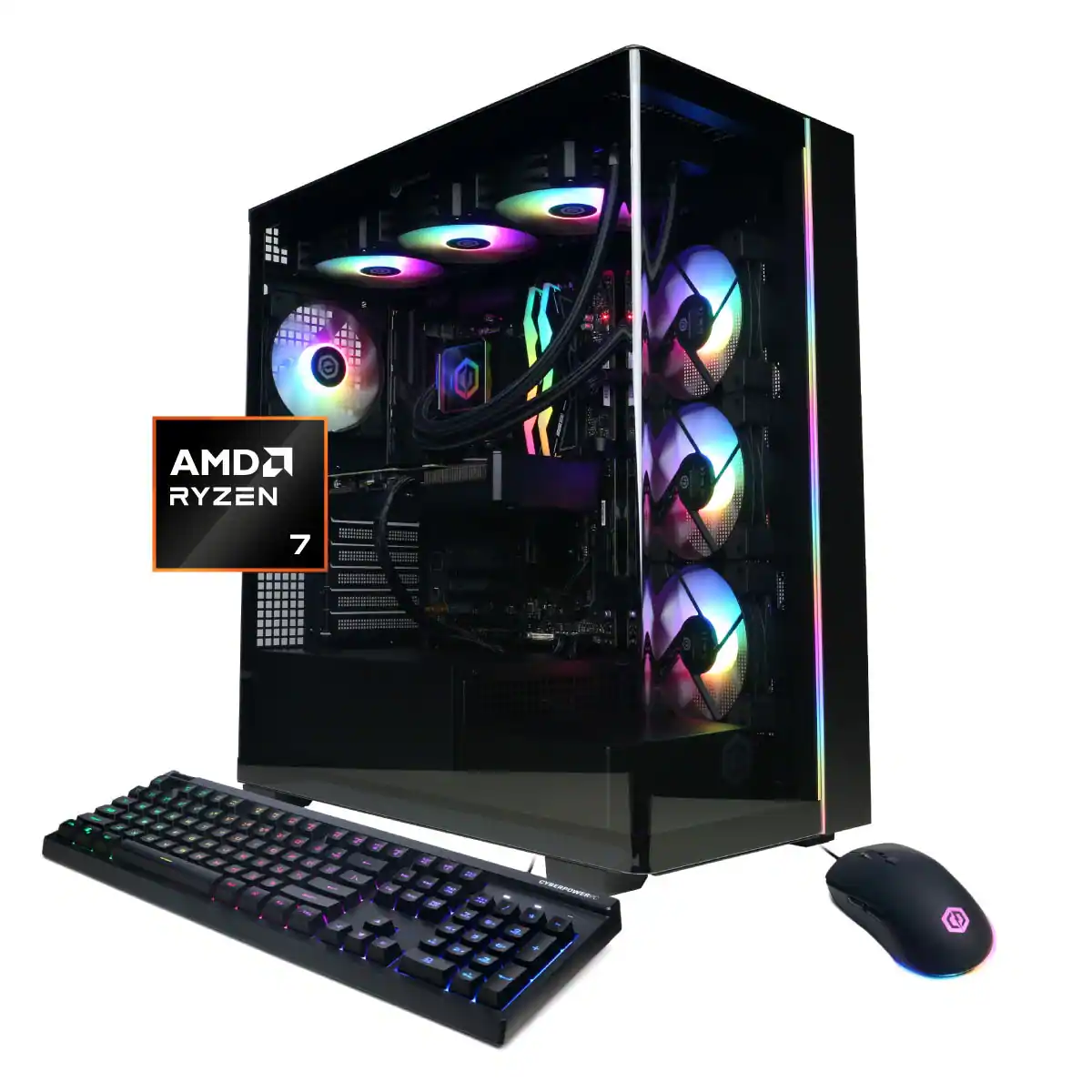 CyberPowerPC - Gaming Desktop - AMD Ryzen 7 9800X3D - NVIDIA GeForce RTX 5070 12GB - 32GB DDR5 RGB - 2TB PCIe 4.0 SSD - Black