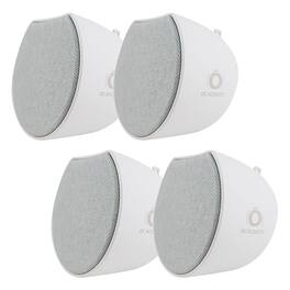 OC Acoustic - Newport Plug-In Outlet Wireless Bluetooth Speaker with Built-In USB Type-A Charging – Set of 4 - Gray/White