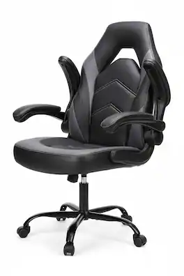 AOITUN - PU Gaming Chair for Daily Comfort, Ergonomic Desk Seat for Home Study or Work - Gray
