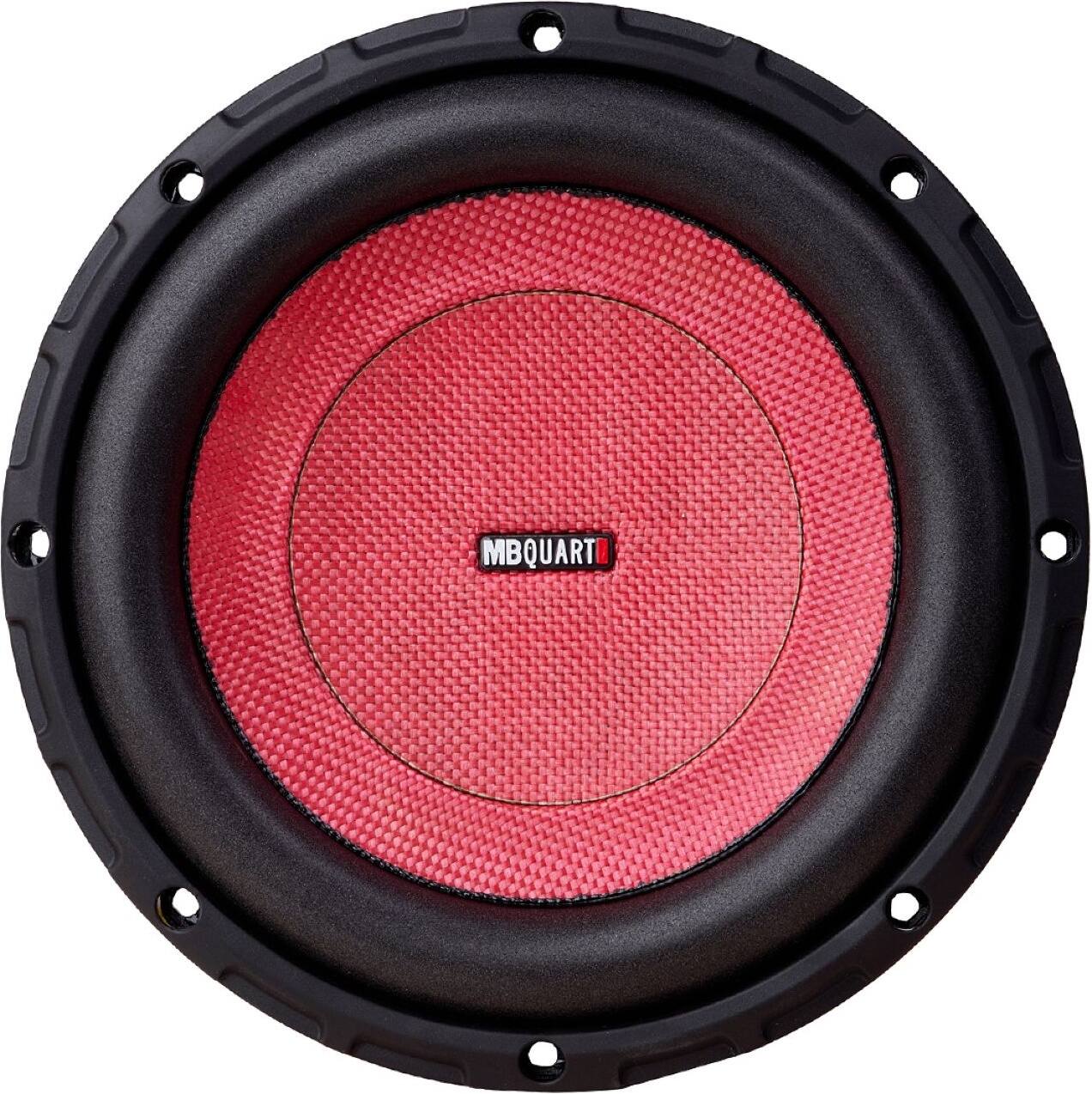 Front. MB Quart - Discus 8" 500W Dual-Voice Subwoofer - Red.