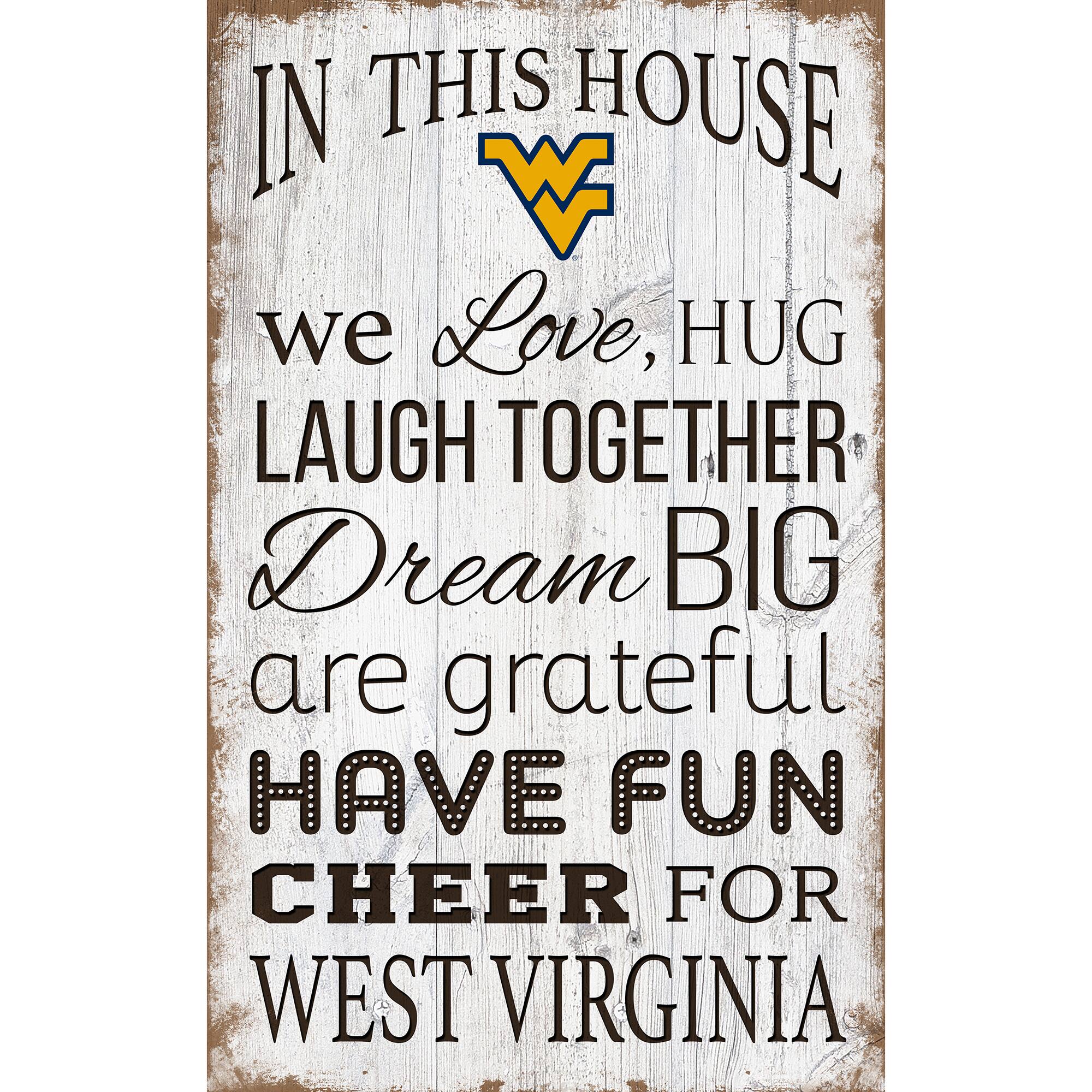 West Virginia Mountaineers 11'' x 19'' Team In This House Sign
