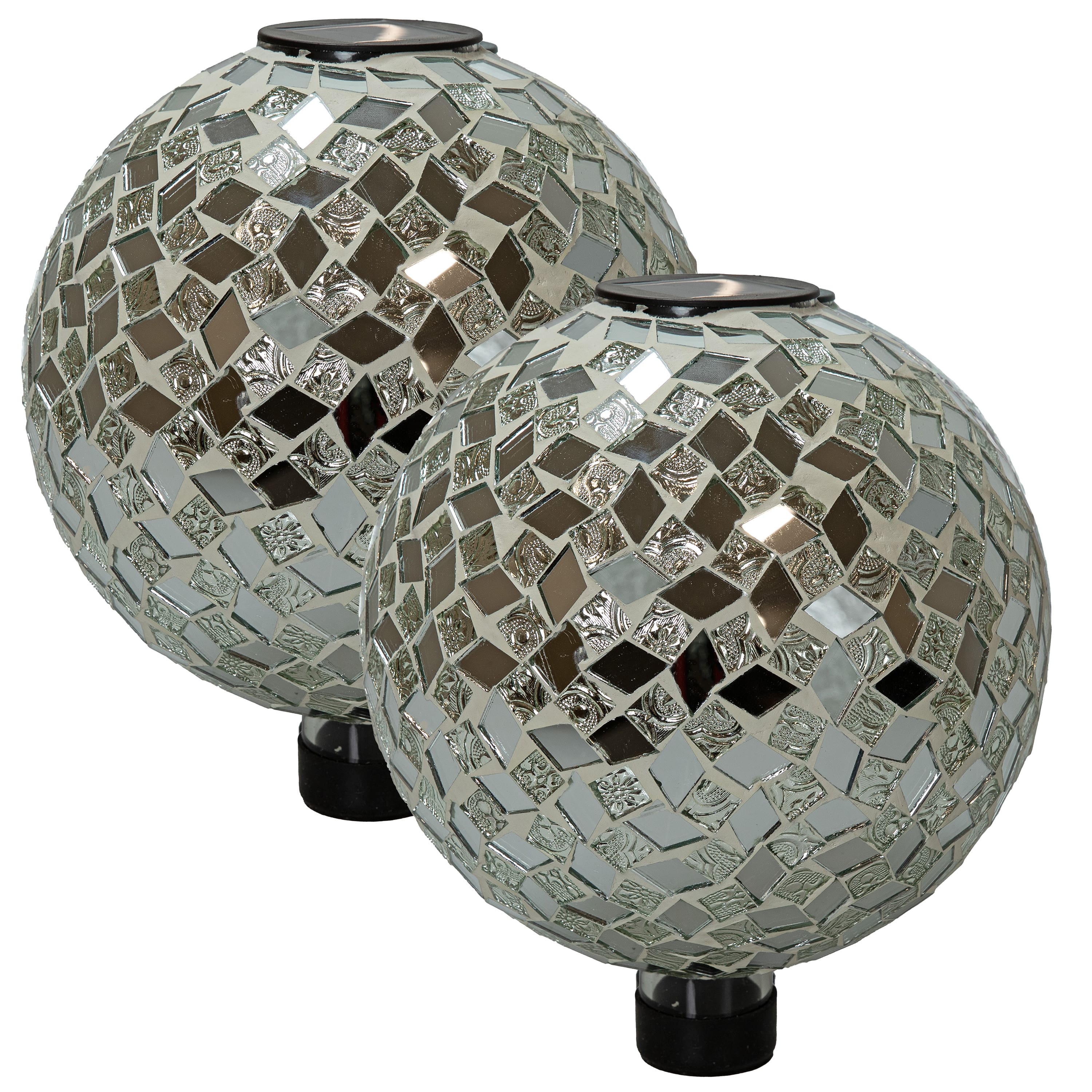 Sunnydaze - Mosaic Gazing Ball with Solar Light - 10 in - 2pk - Mirrored Diamond price history on PriceWatchPro