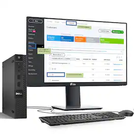 Dell - Refurbished Excellent - OptiPlex Tiny Desktop Computer PC | Intel Core i5-4th 2.90GHz | 8GB DDR3 RAM | 256GB SSD | 19" LED | KB & Mouse | Win11 - Black