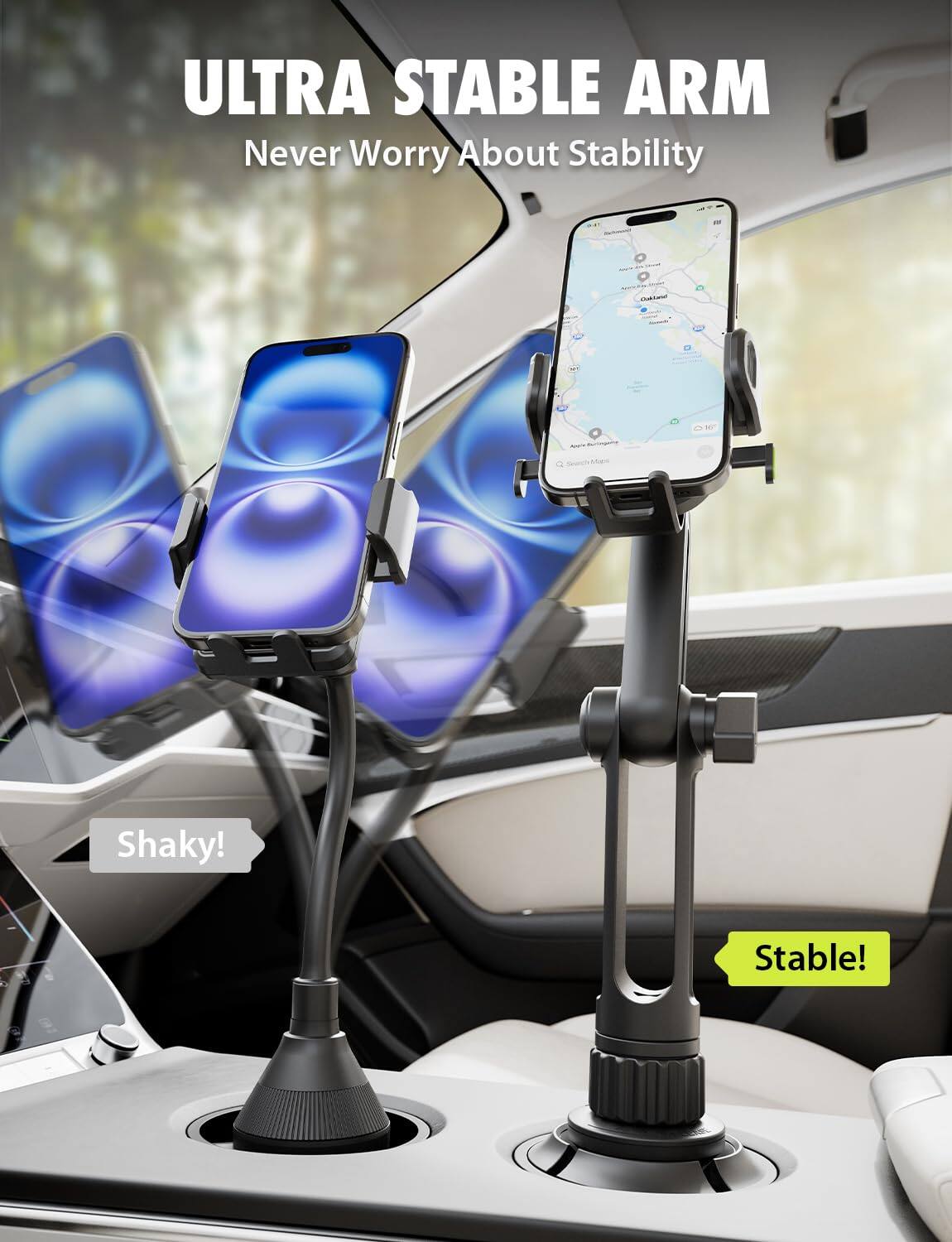 ULTRA STABLE ARM  
Never Worry About Stability  

Shaky!  
Stable!