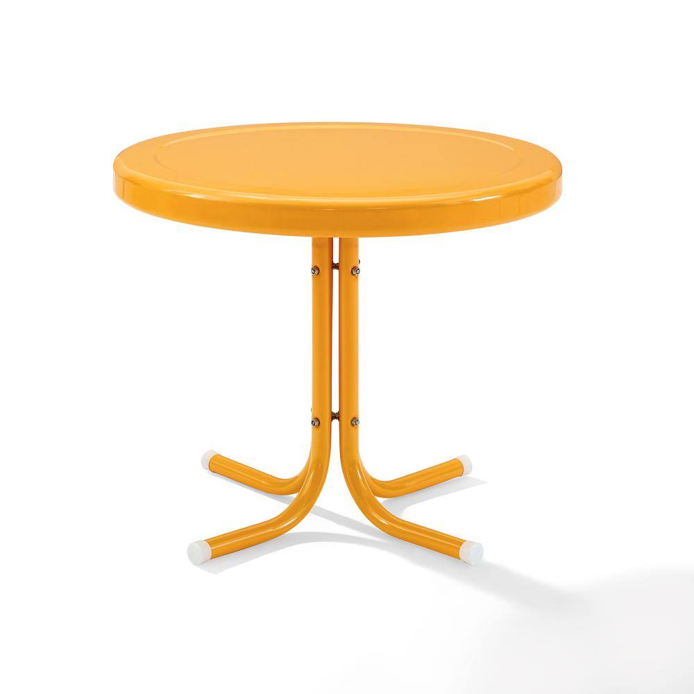 Left. Crosley Furniture - Griffith Retro Outdoor Side Table - Tangerine Gloss.