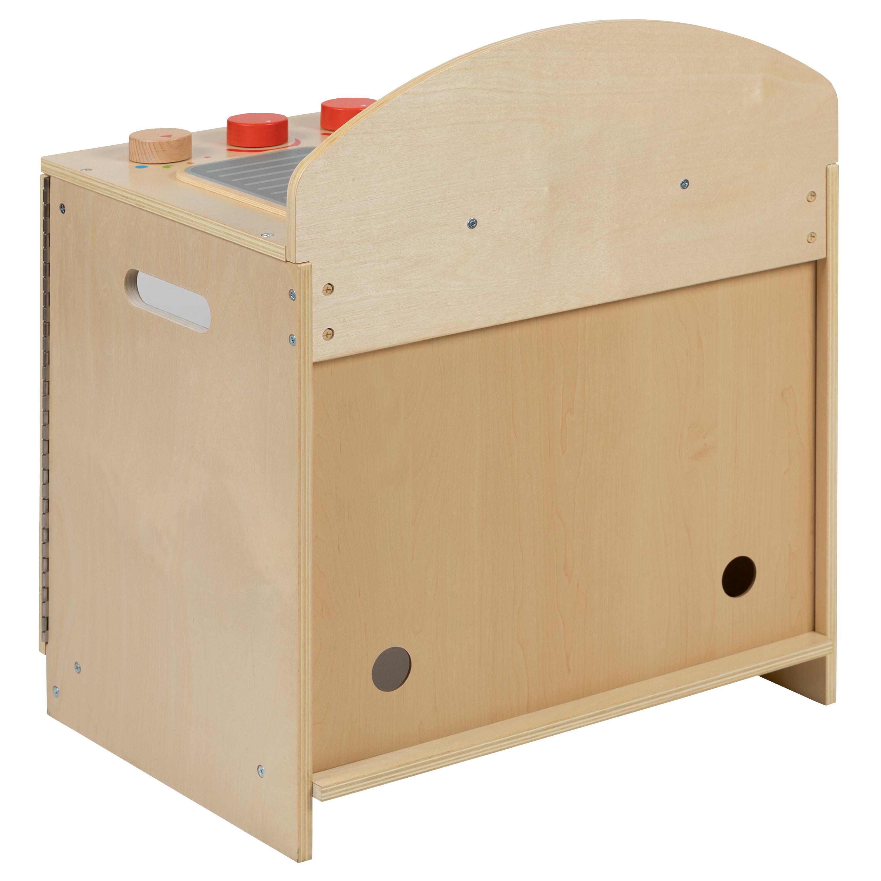 Alt View 9. Emma + Oliver - Children's Wooden Kitchen Stove with Turnable Knobs for Commercial or Home Use - Natural.
