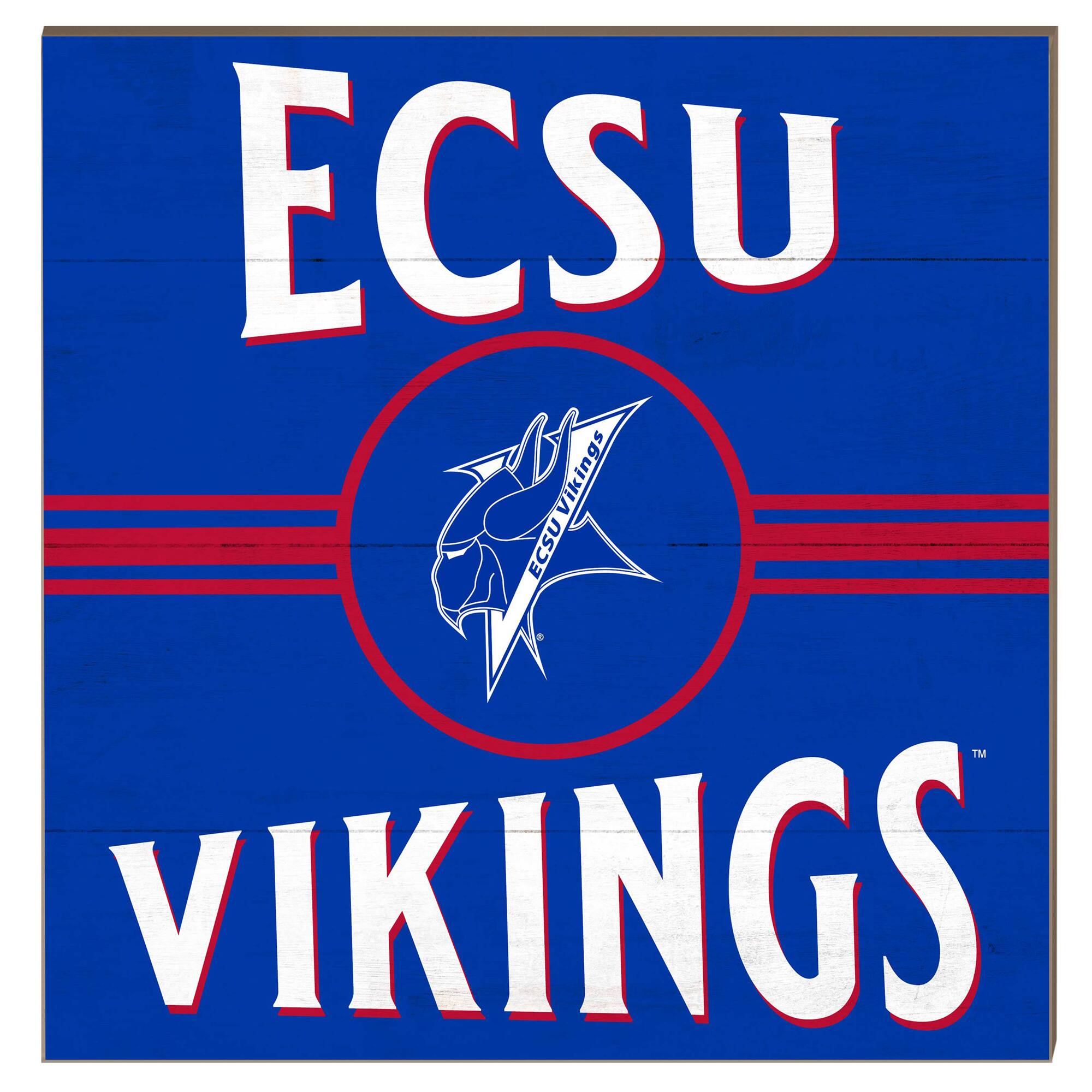 ECSU Vikings 10" x 10" Retro Team Sign