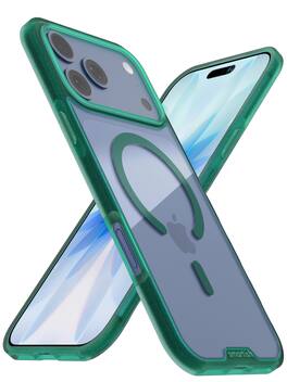 Smartish - iPhone 17 Pro Max MagSafe Case - Gripmunk Protective Slim Grip Magnetic Cover - Clearly Green - Clearly Green (MagSafe)