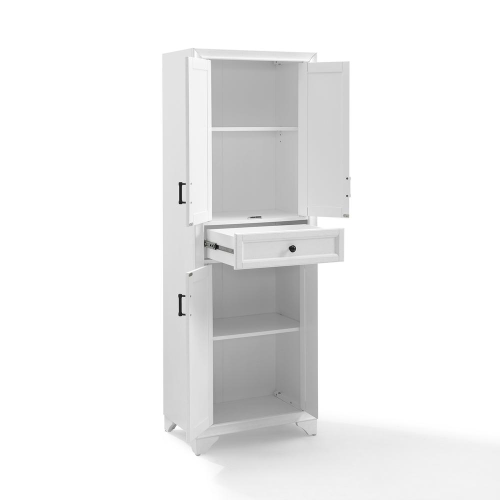 Back. Crosley Furniture - Tara Kitchen Storage Pantry - Distressed White.