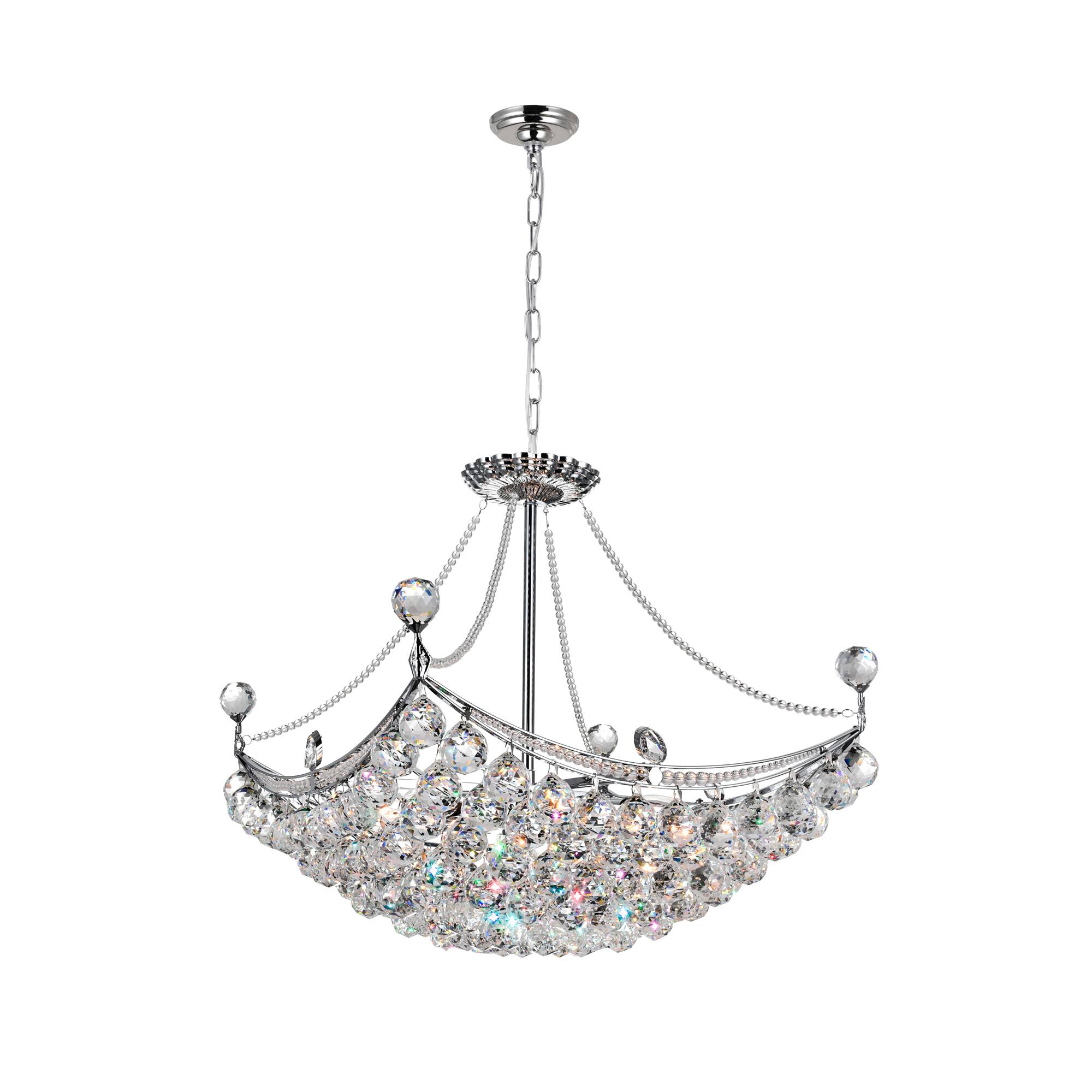 Front. CWI Lighting - Jasmine 8 Light Down Chandelier With Chrome Finish - Chrome.
