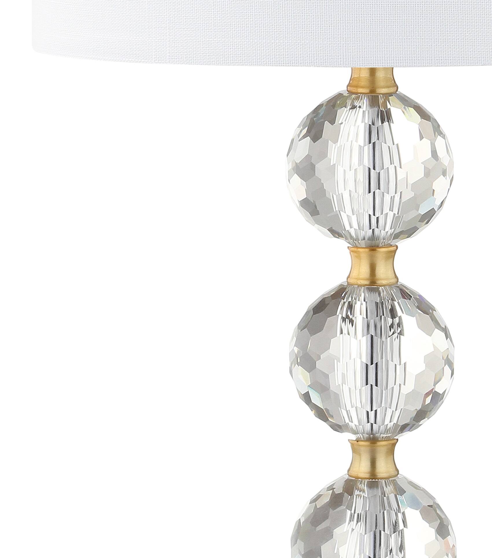 Alt View 6. Jonathan Y - Ashley 25.25" Crystal LED Table Lamp, Clear/Brass - Clear/Brass Gold.