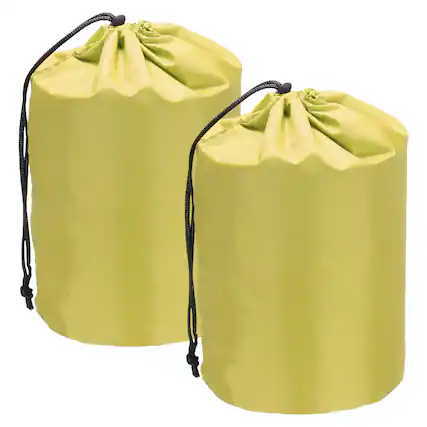 Front. Unique Bargains - Stuff Sack, Nylon Waterproof Storage Sack, Portable Drawstring Outdoor Ditty Bag Ultralight Dust Flap, 4x8Inch & 2pcs - Yellow.