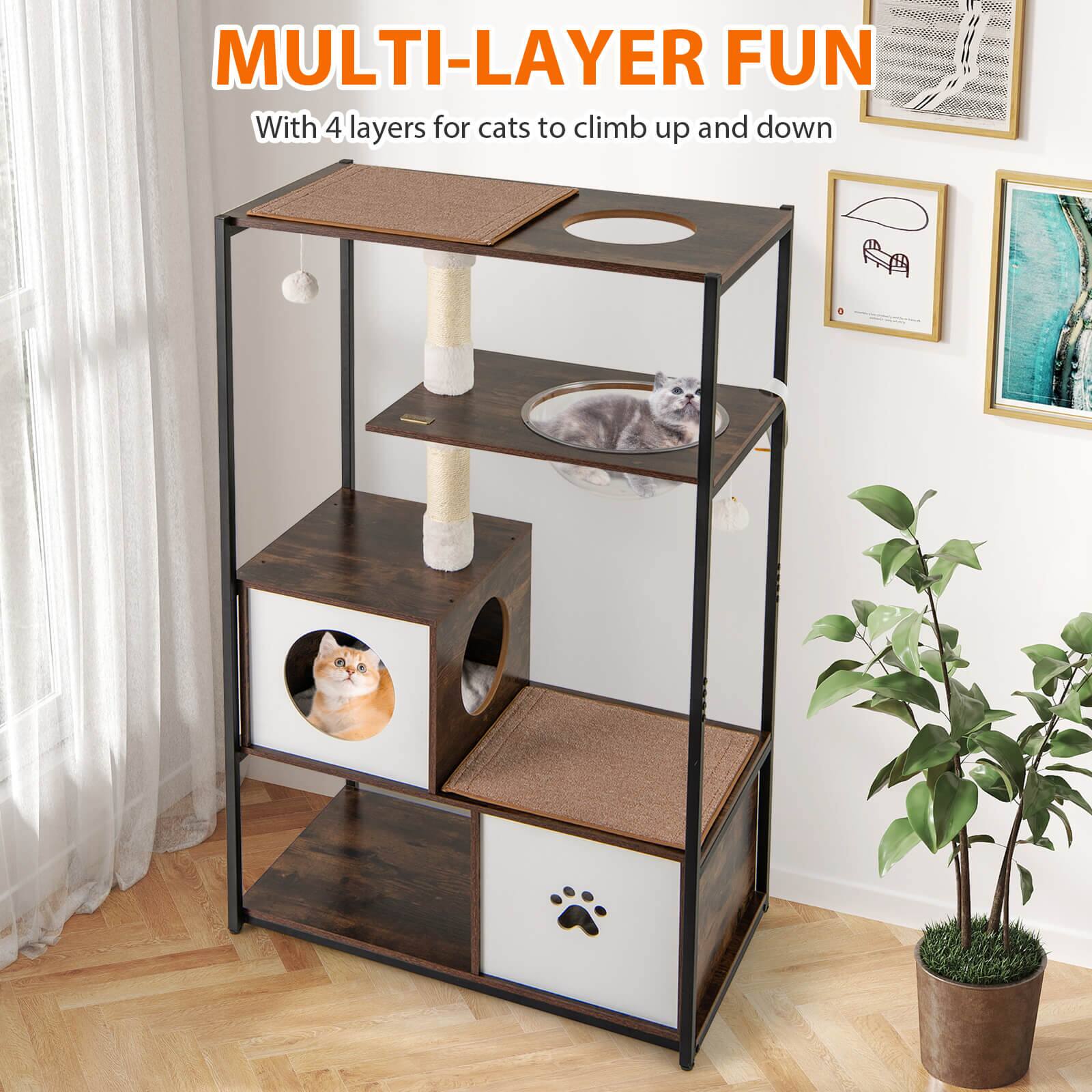 MULTI-LAYER FUN  
With 4 layers for cats to climb up and down
