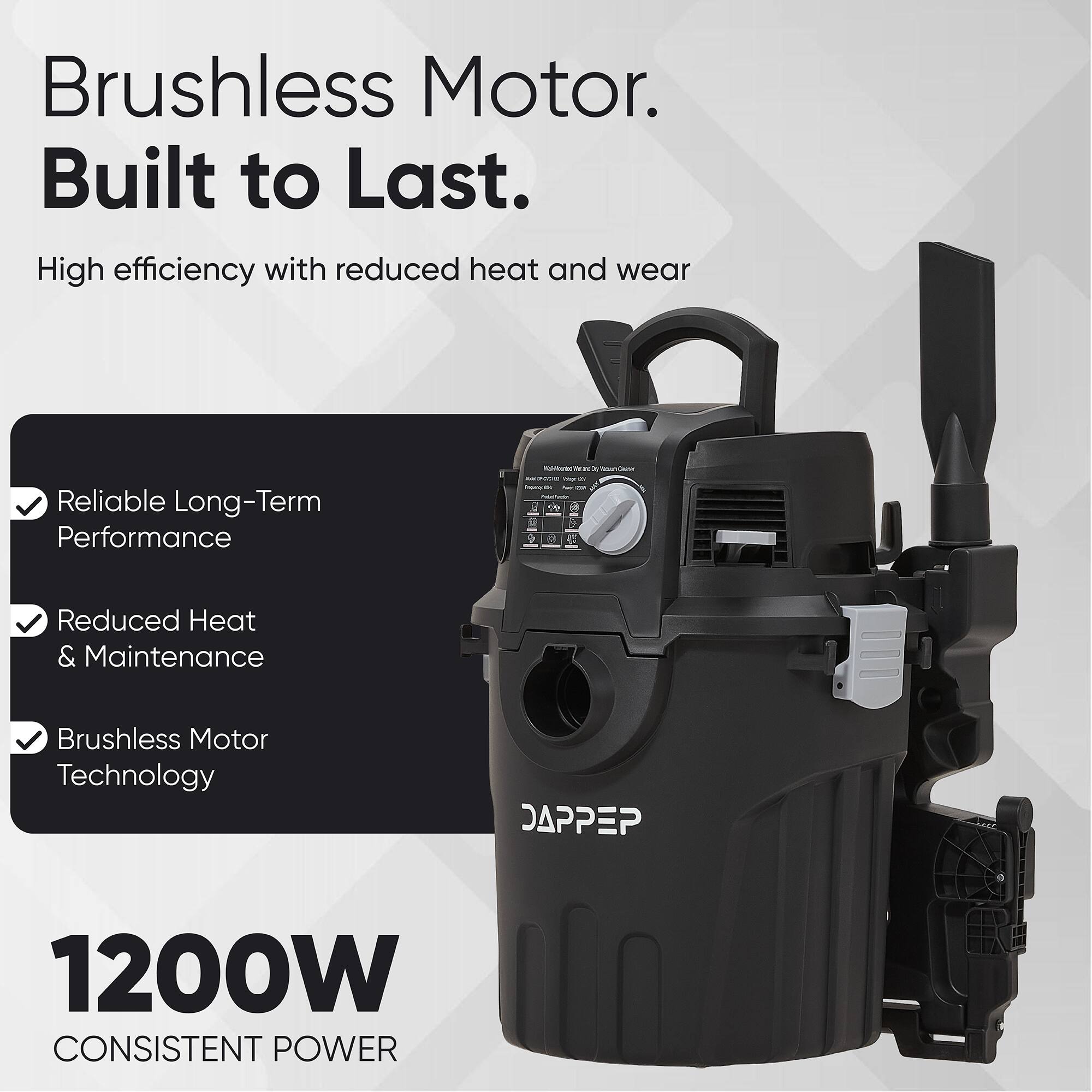 Brushless Motor. Built to Last. High efficiency with reduced heat and wear. Reliable Long-Term Performance. Reduced Heat & Maintenance. Brushless Motor Technology. 1200W CONSISTENT POWER
