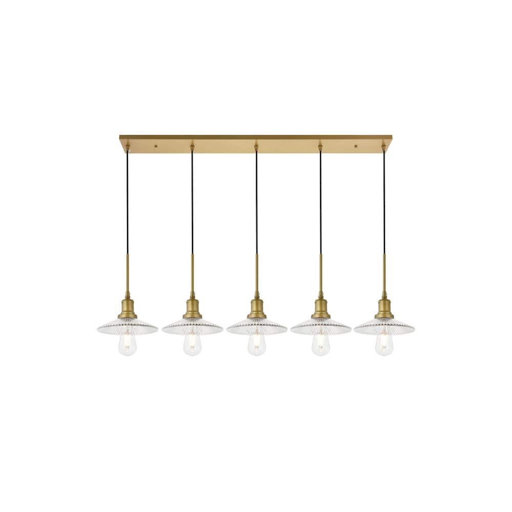 Living District - Waltz 5 Light Brass Pendant - Brass And Clear price history on PriceWatchPro