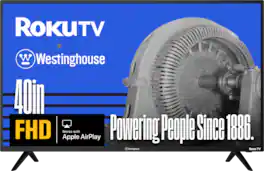 Westinghouse - 40" Smart FHD ROKU TV, Wi-Fi, Bluetooth, Flat Screen, Works with Apple AirPlay, Alexa & Google Assistant