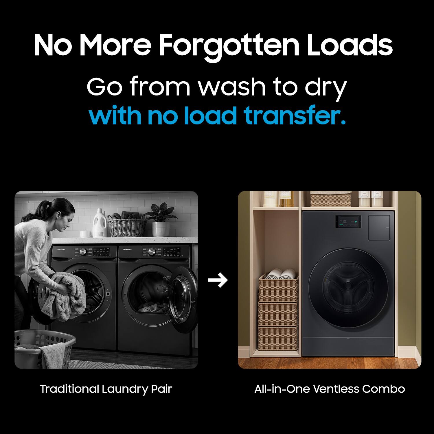 Samsung 5.3 cu. ft. Bespoke AI Smart All In One Front Load Washer ...