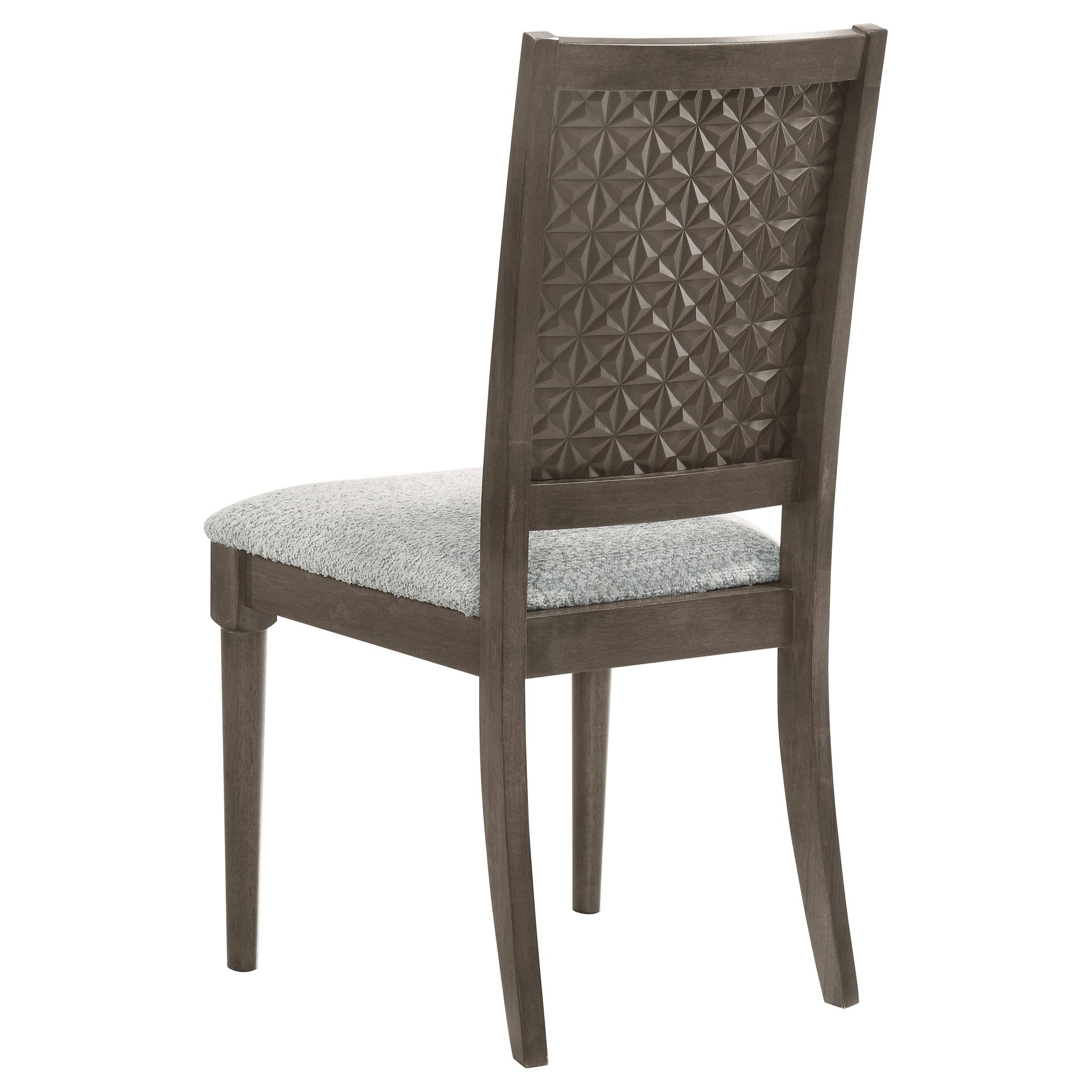 Alt View 2. Manhattan Lane - Nolan Dining Chair Set of 2, Gray Fabric, Dark Brown Hardwood Frame - Brown, Gray.